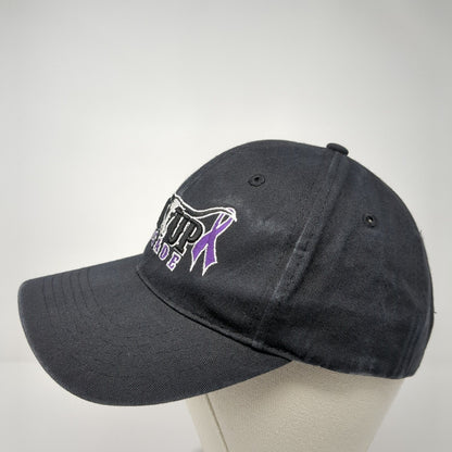 Man Up Crusade Strapback Hat Black One Size Adjustable Embroidered