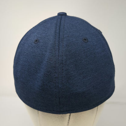 New Era Baseball Cap Blue M Petersen Globe Logo 39THIRTY Stretch Fit Hat