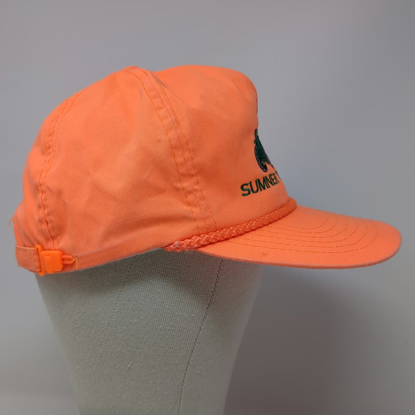 Otto 5 Panel Orange One Size Sumner Tractor Rope Hat Slideback Embroidered