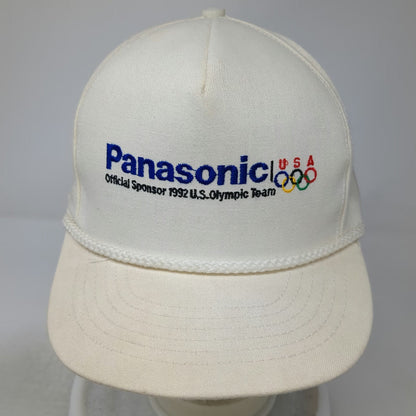 Stylemaster 5 Panel White Hat 7 5/8 Panasonic 1992 US Olympic Team Rope Snapback