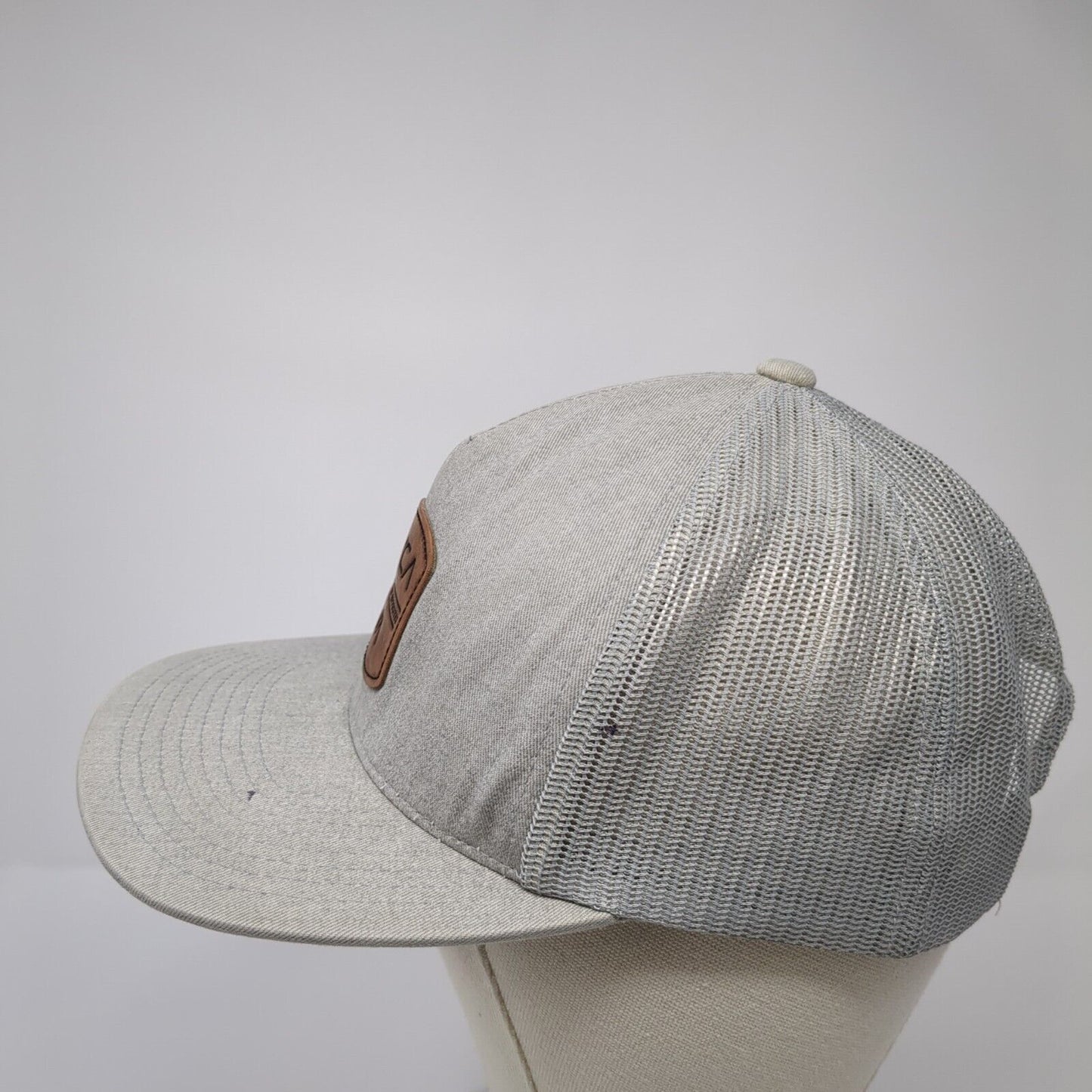 RVCA VA The Balance of Opposites Snapback Trucker Hat Gray One Size Mesh Back