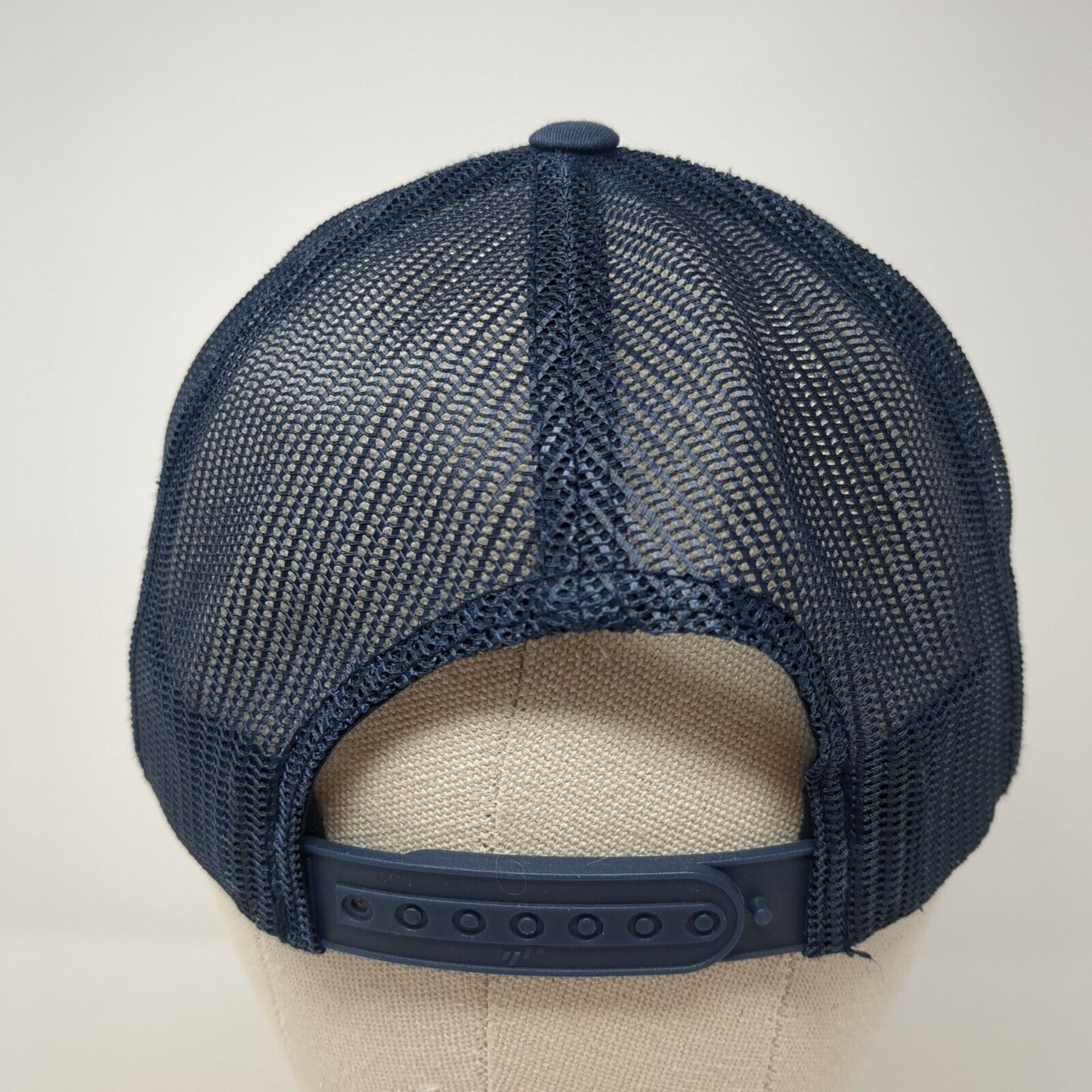 Josie's Organics Snapback Trucker Hat Blue One Size Mesh Back Yupoong