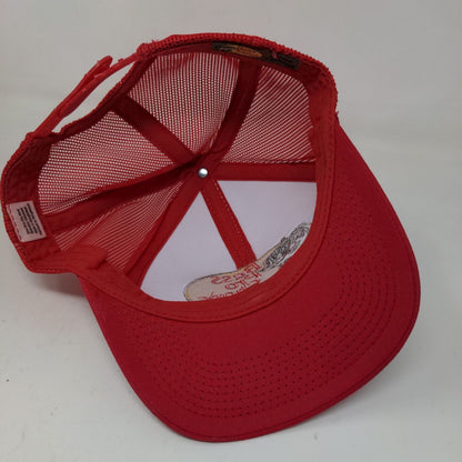 Bass Pro Shops Men's Snapback Mesh Back Hat Red White OSFM Embroidered Logo