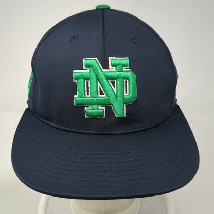 Notre Dame Fighting Irish NCAA Zephyr Blue M Cap Shamrock Indiana State Map Hat