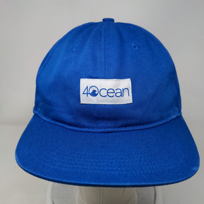 4Ocean Patch Slideback Hat Blue OSFM Adjustable 6 Panel Vent Holes