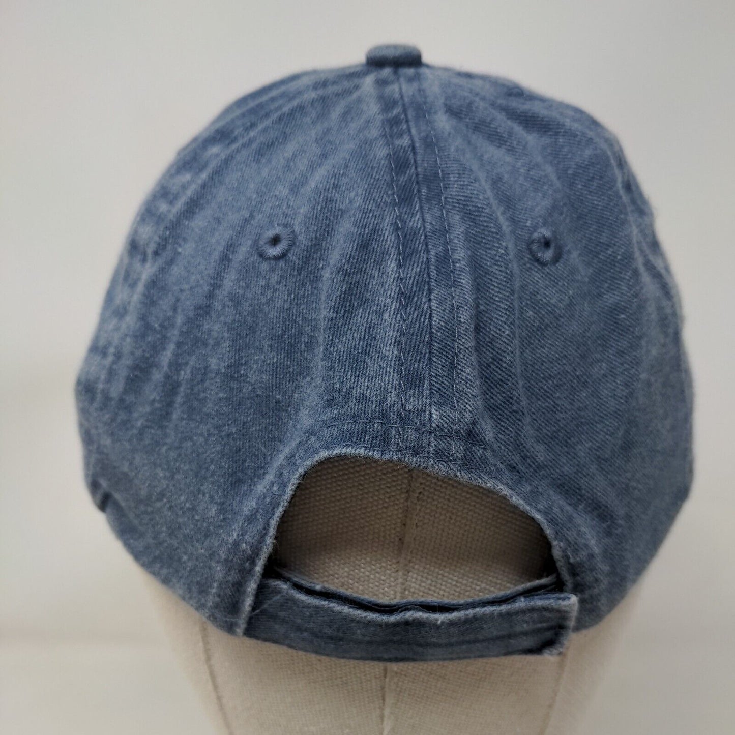 Infinity Strapback Hat Blue OSFM Adjustable Denim Vented Holes 6 Panel Blank