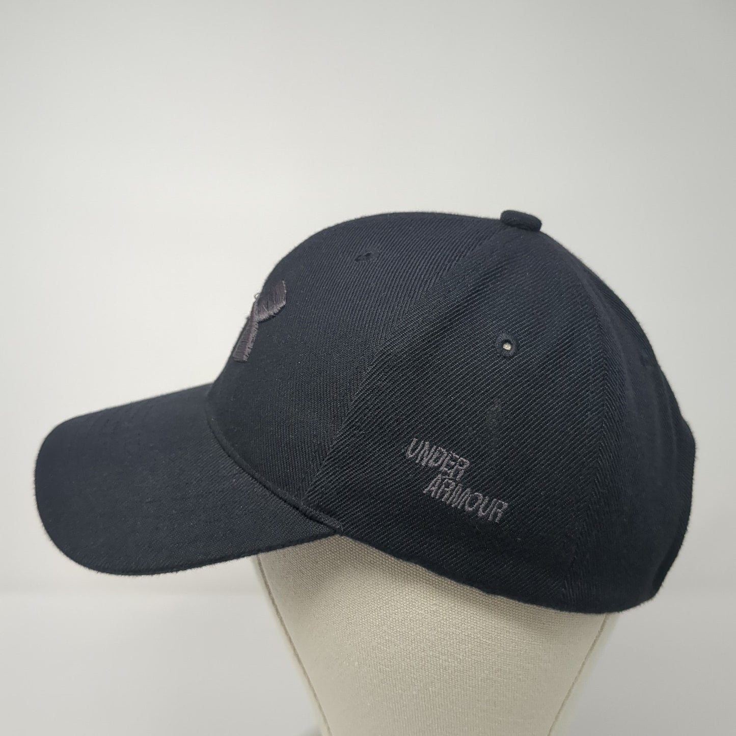 Under Armour Spell Out Strapback Hat Black One Size Embroidered Logo
