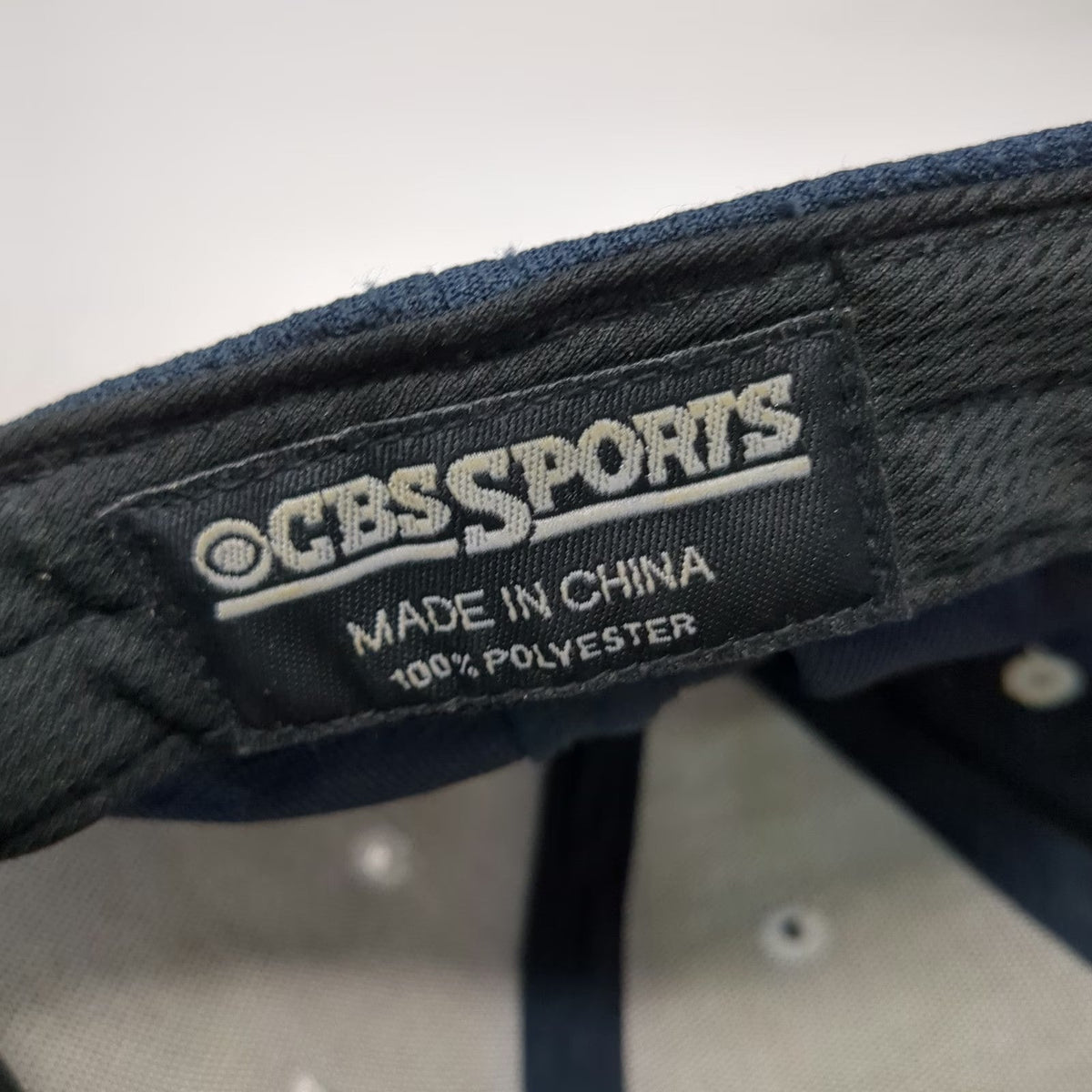 CBS Sports Baseball Cap Blue One Size Contrast Stitching Textured Strapback Hat