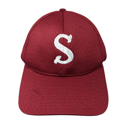 Letter S Strapback Hat Red Medium-Large Embroidered Richardson 6 Panel