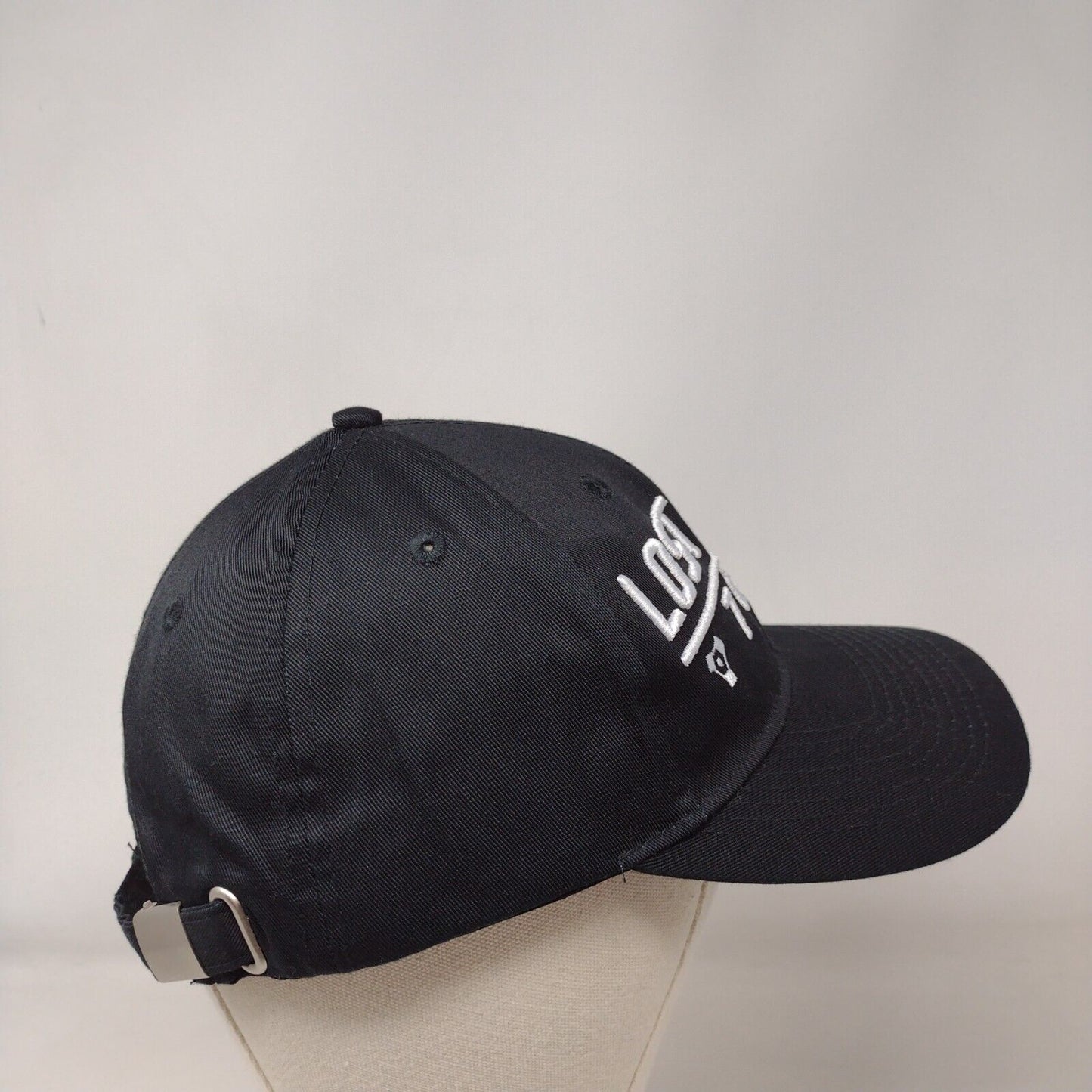 Lost Comm 7600 Slideback Hat Black OSFA Embroidered Logo Polyester Blend
