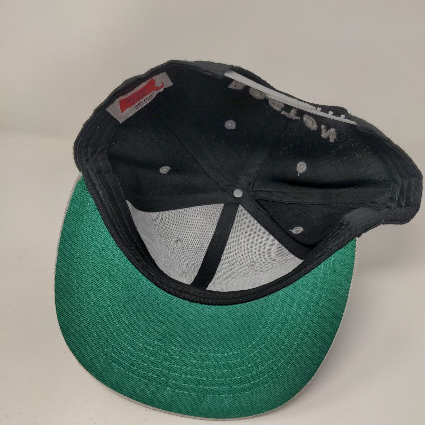 Boston Snapback Hat Black One Size Embroidered Colorblock Vent Holes