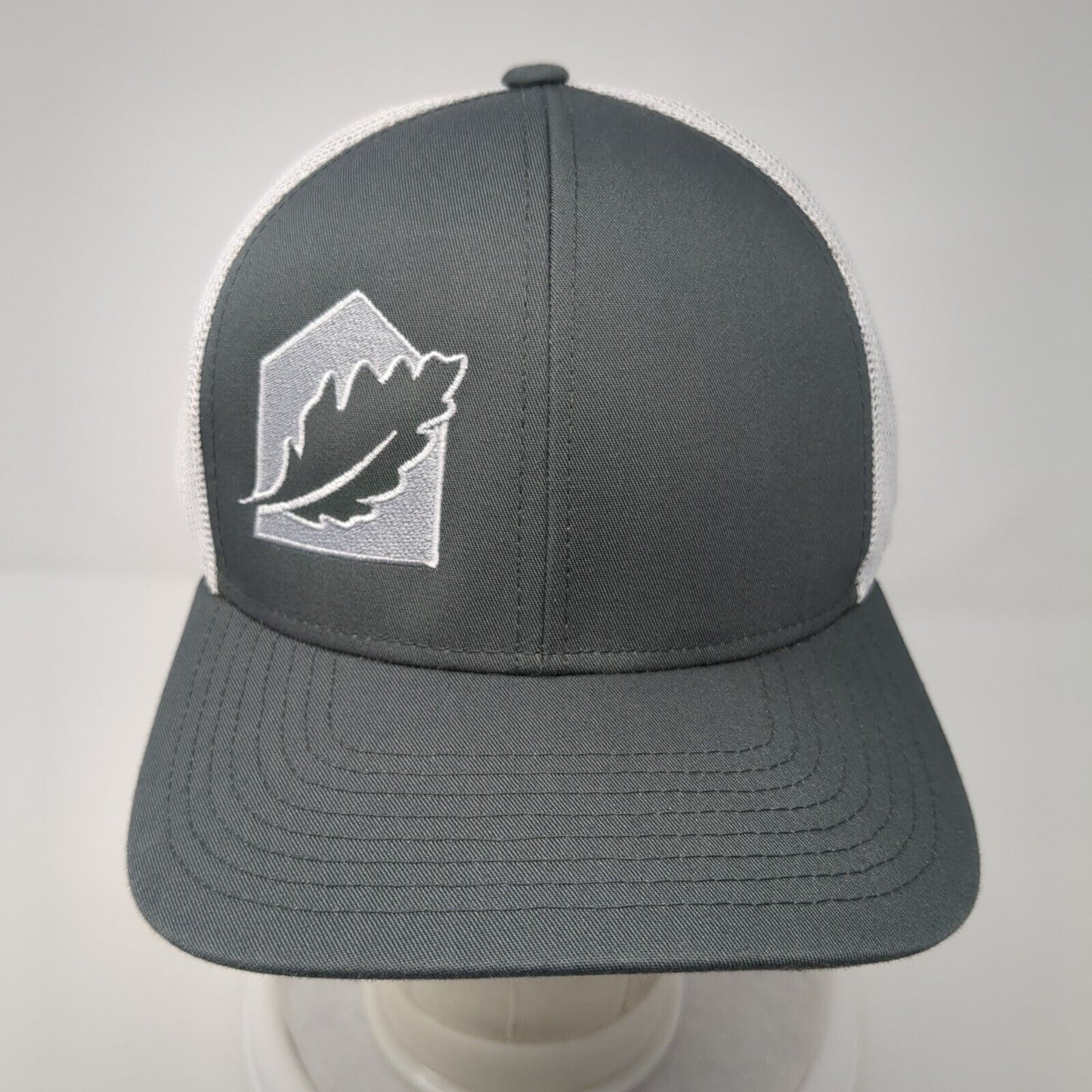 Pacific Headwear Trucker Hat Gray One Size Embroidered Logo Colorblock