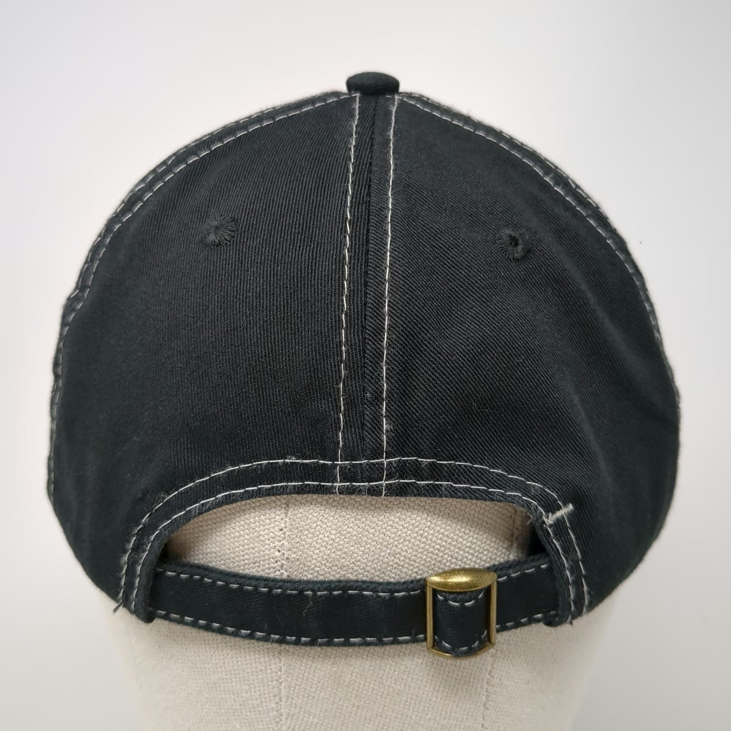 Black Baseball Cap OSFM Adjustable Hat Cor-Avent Incorporated Contrast Stitch