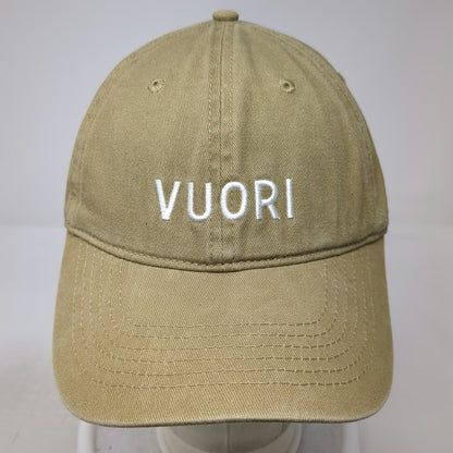 Vuori Baseball Cap Brown White One Size Slideback Strap Embroidered Logo Hat
