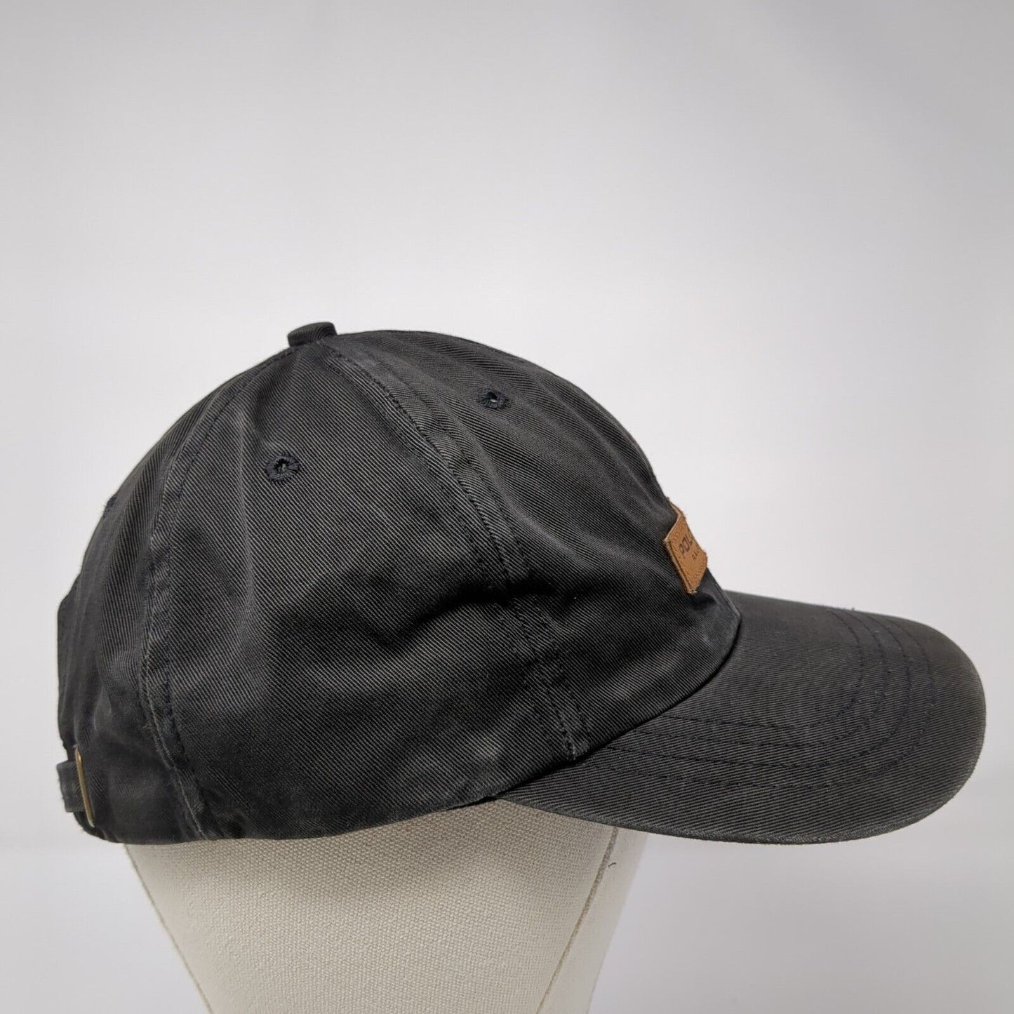 Vintage Polo Sport Ralph Lauren Slideback Hat Black OSFA Made USA Leather Patch