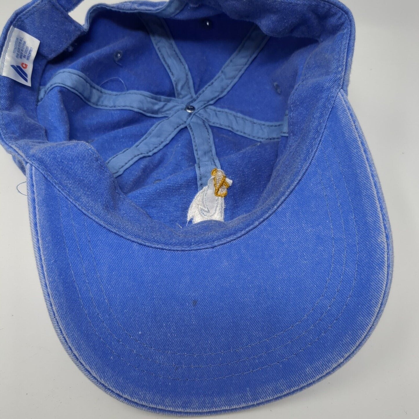 Maui Slideback Hat Blue One Size Adjustable Embroidered 6 Panel Denim Cotton