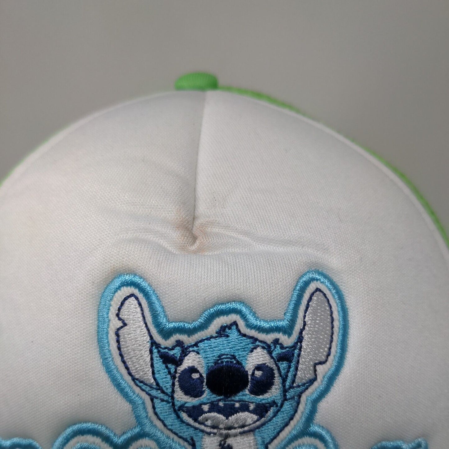 Stitch Snapback Trucker Hat Green One Size Adjustable Embroidered Mesh Back