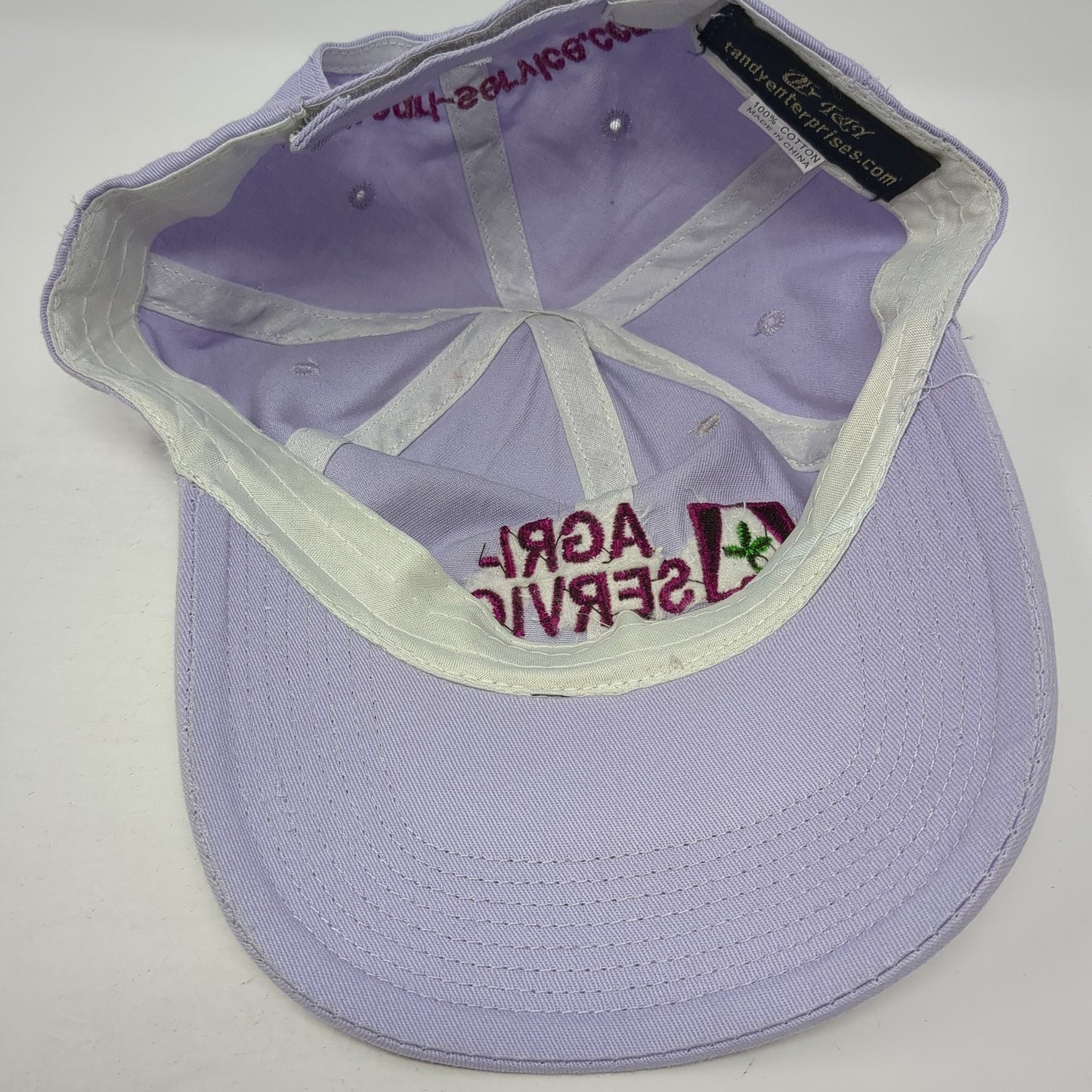 Agri-Service Strapback Baseball Cap Purple One Size Adjustable Embroidered