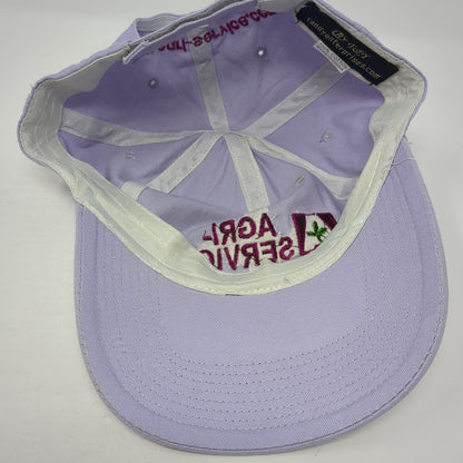 Agri-Service Strapback Baseball Cap Purple One Size Adjustable Embroidered