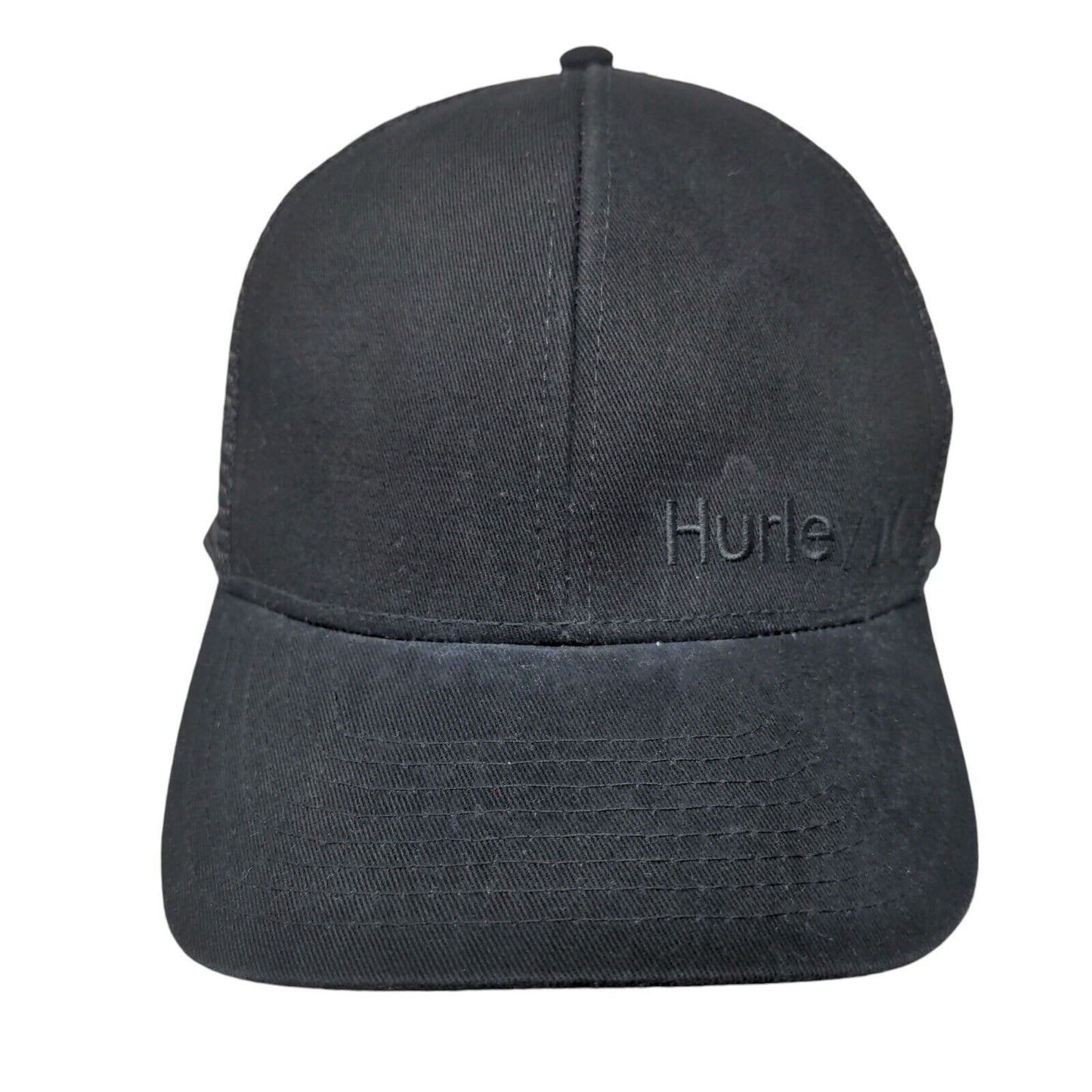 Hurley Snapback Trucker Hat Black One Size Adjustable Embroidered Mesh Back