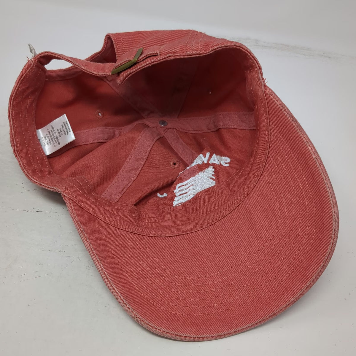 Life is Good Baseball Cap Pink One Size Savannah Georgia USA Flag Slideback Hat