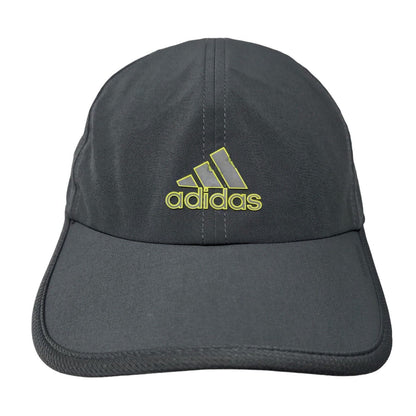 Adidas 3 Stripes Logo Strapback Hat Gray One Size Aeroready Adjustable