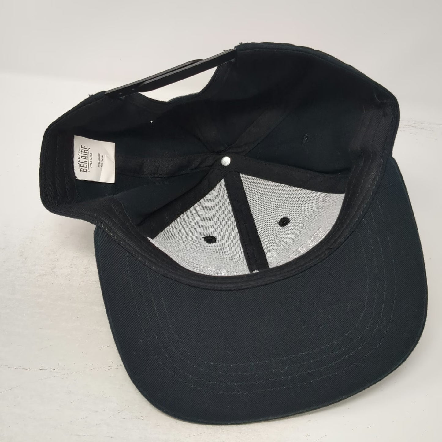 Luc Belaire Snapback Hat Black One Size Flat Brim France Embroidered Logo Wine