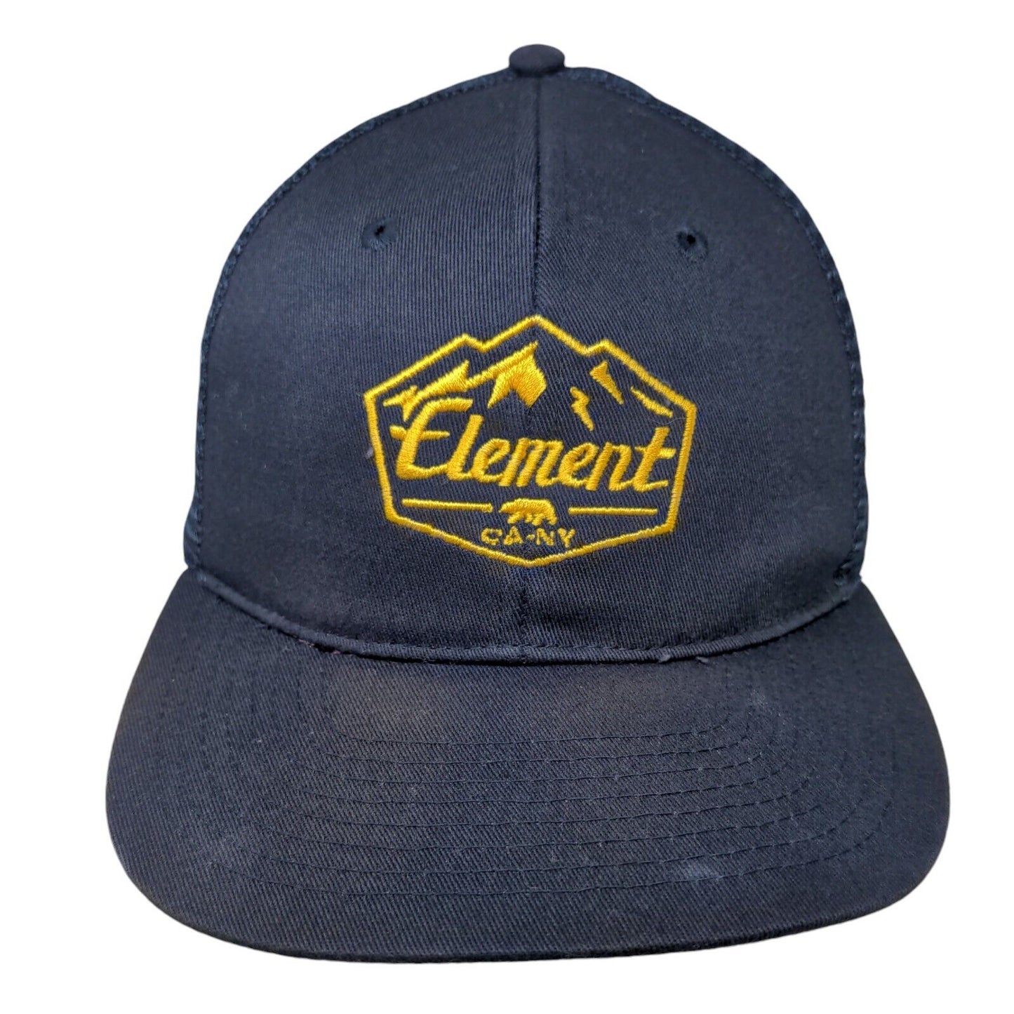 Element CA-NY Snapback Trucker Hat Blue OS Adjustable Embroidered Mesh Back