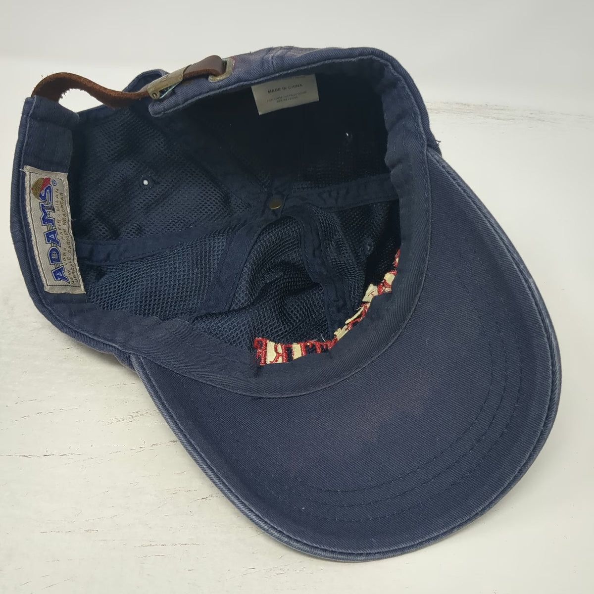 Adams Baseball Cap Blue One Size Bonaventure Red Embroidery Slideback Hat