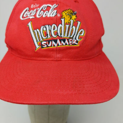 Logo 7 Men's Snapback Hat Red Embroidered Coca Cola Incredible Summer Vintage