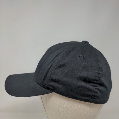 Flexfit Fitted Hat Black Small-Medium Embroidered Logo 6 Panel Yupoong