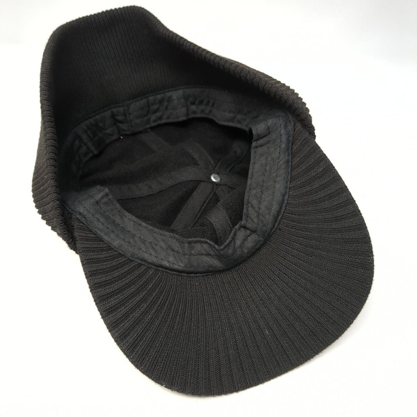 Unbranded Strapback Hat Black One Size Knit Ear Flap Solid Adjustable