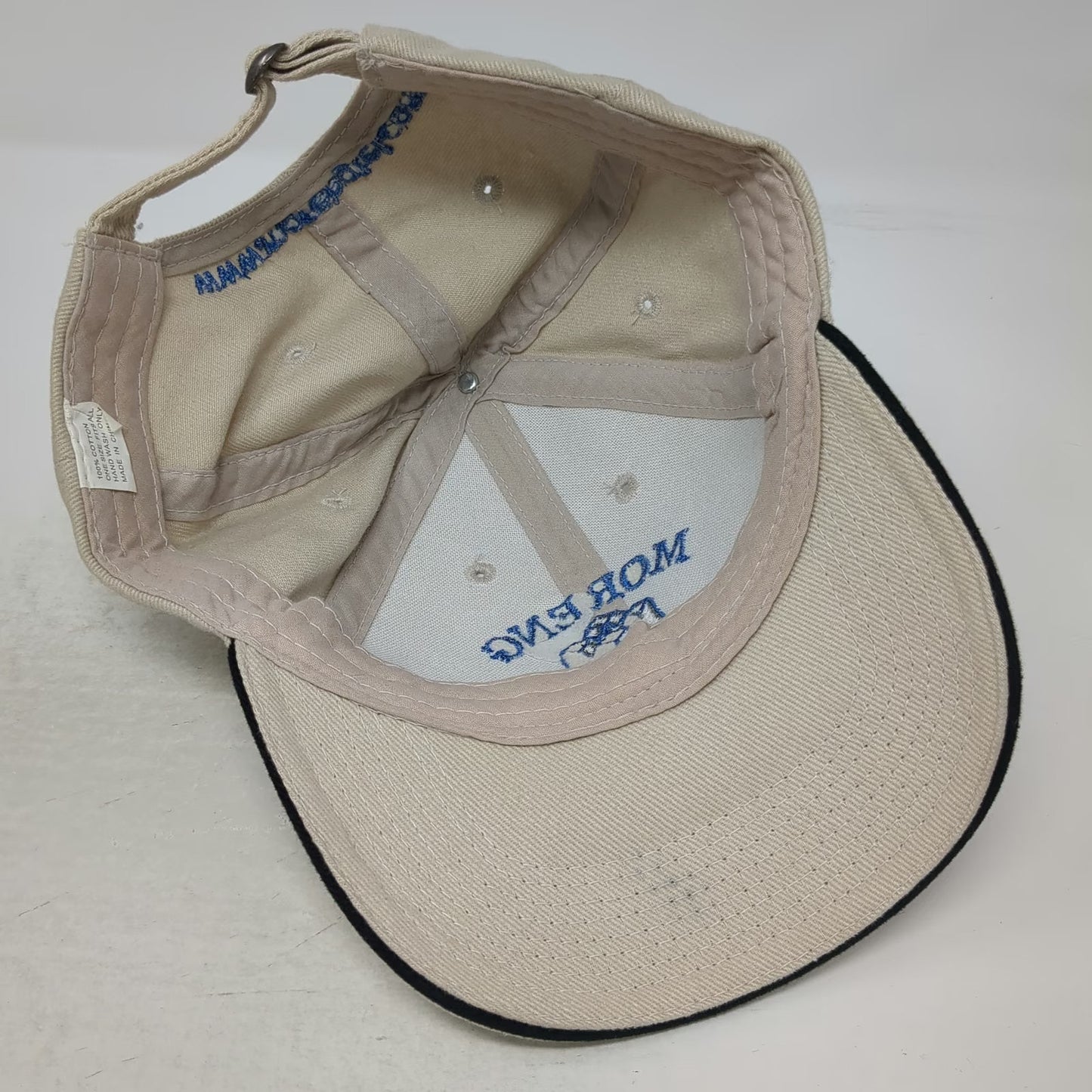 Moreng Telecom Products Hat Beige Blue Gray Baseball Cap One Size Slideback Logo