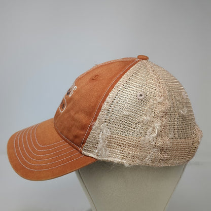 Ahead Trucker Hat Orange Beige One Size Spurwing Idaho Embroidered Snapback
