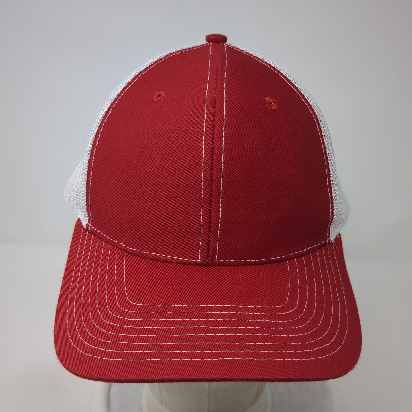 Richardson Snapback Trucker Hat Red One Size Adjustable Mesh Back Blank