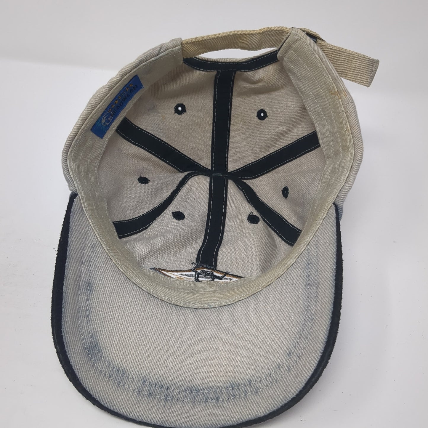 Hawaii Slideback Baseball Cap Beige OS Adjustable Embroidered Hawaiian Headwear