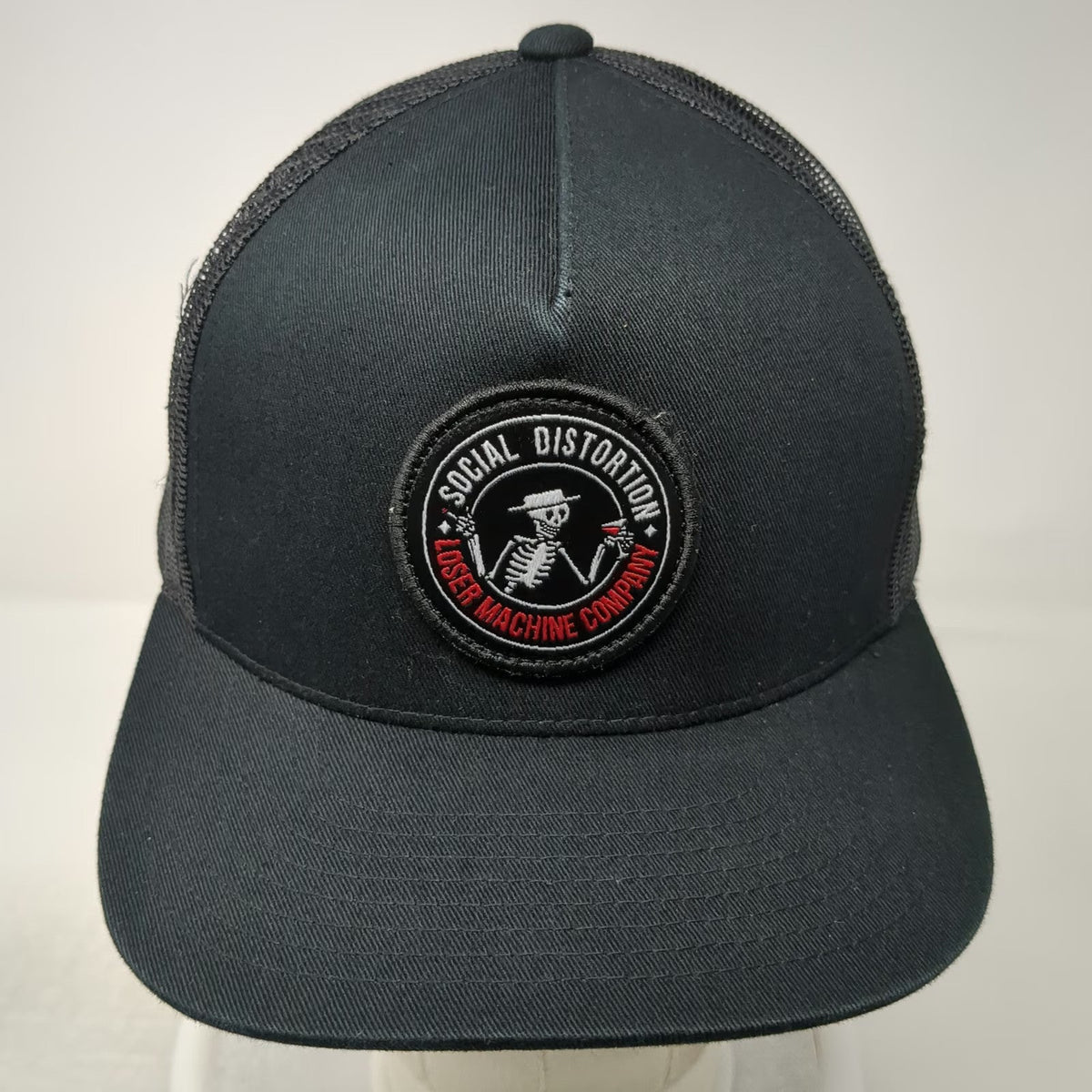 Loser Machine Co Social Distortion Skelly Black One Size Trucker Hat Snapback