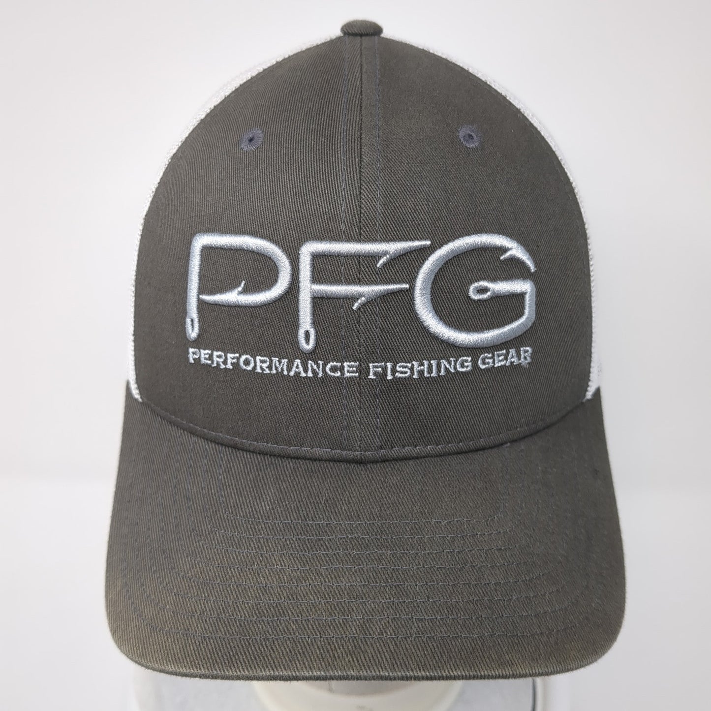 PFG Performance Fishing Gear Snapback Trucker Hat Gray One Size Mesh Back