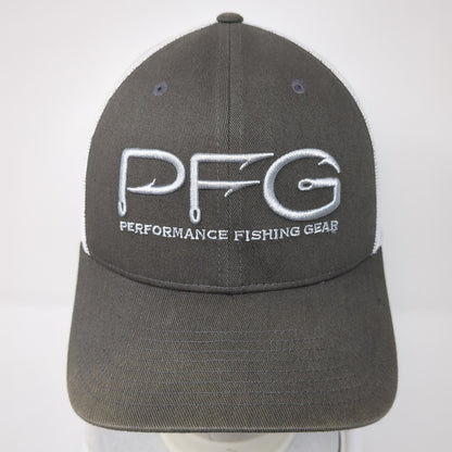 PFG Performance Fishing Gear Snapback Trucker Hat Gray One Size Mesh Back