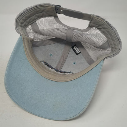 Patagonia Trucker Hat Blue One Size Bear Fitz Roy Logo Mesh Snapback Hiking Gray
