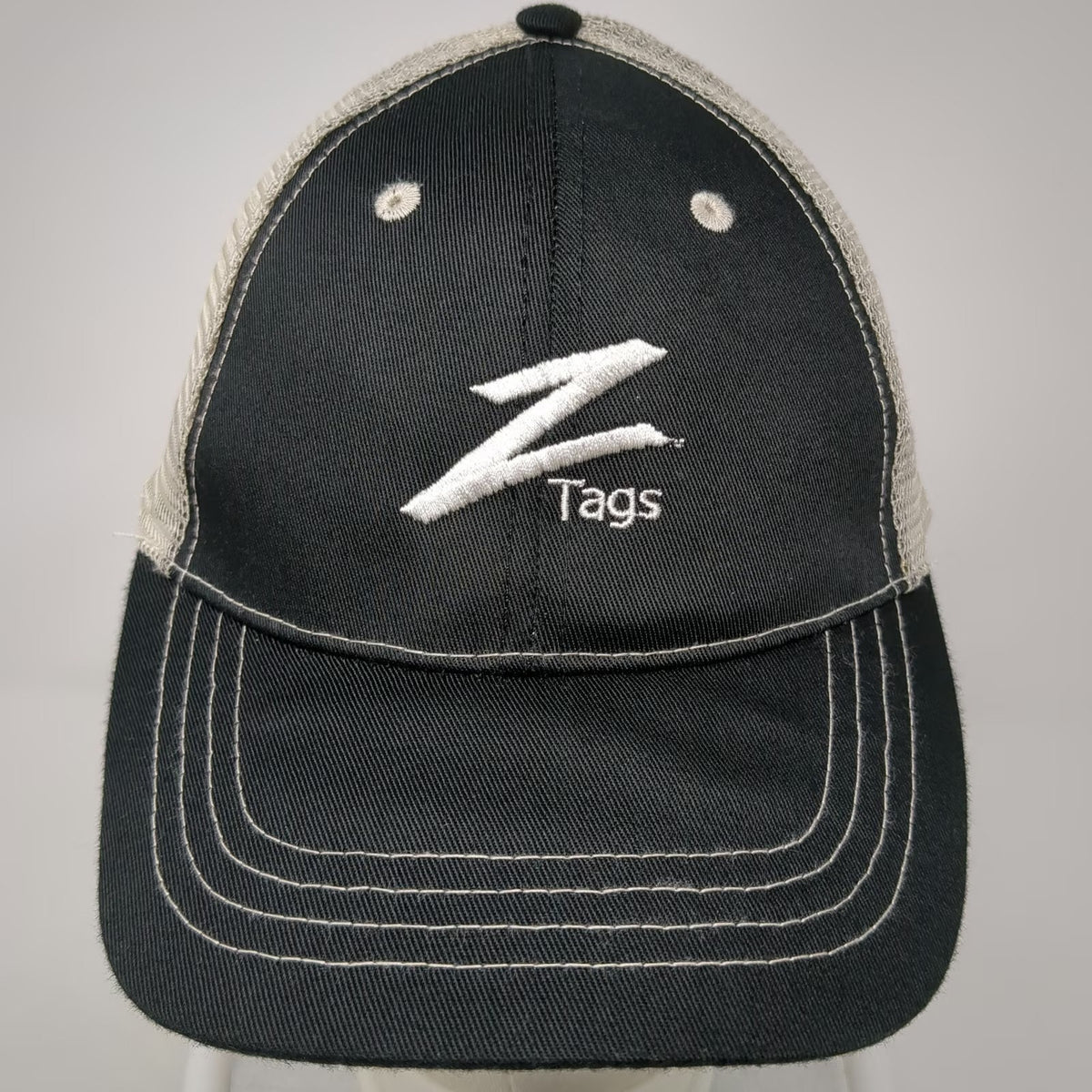 Creative Awards Baseball Cap Black OSFM Mesh Back Z Tags Embroidered Logo Hat