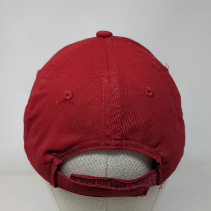 George Strapback Hat Red One Size Adjustable Vented Holes 6 Panel Blank