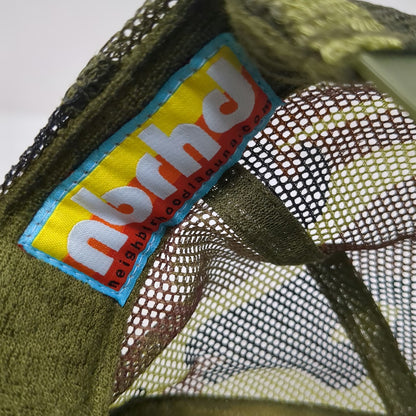 nbrhd Somewhere Rainbow Camo Trucker Hat Green One Size Snapback Mesh Foam Patch