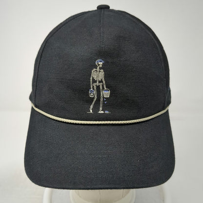 TravisMathew 5 Panel Black Hat One Size Buckets Skeleton Rope Snapback Golf