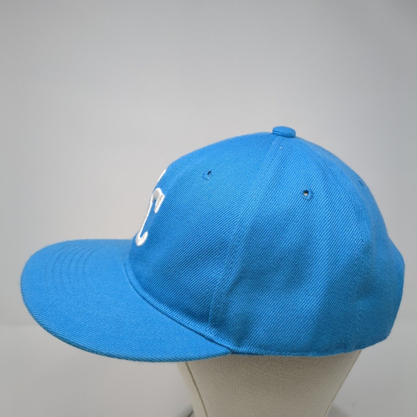 KC Snapback Hat Blue One Size Adjustable Embroidered Vented Holes 6 Panel Swag