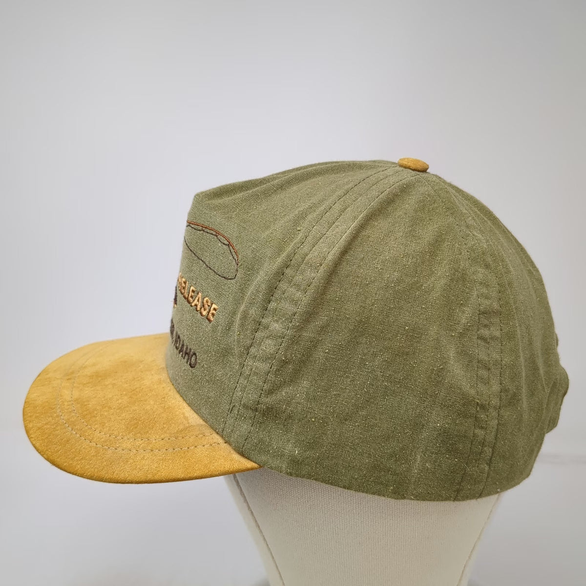 Impressions 5 Panel Green One Size Catch Release Boise River Idaho Fishing Hat