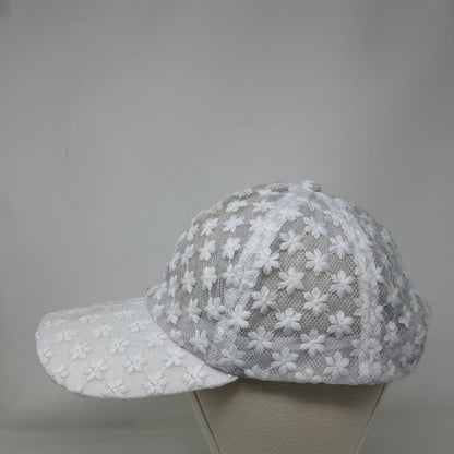Unbranded Snapback Hat White One size Adjustable Floral Lace Trim Polyester