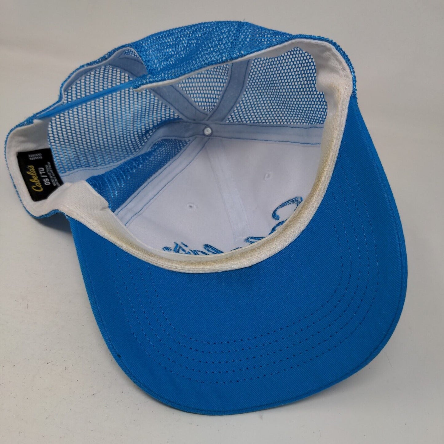 Cabela's Snapback Mesh Back Trucker Hat Blue One Size Embroidered