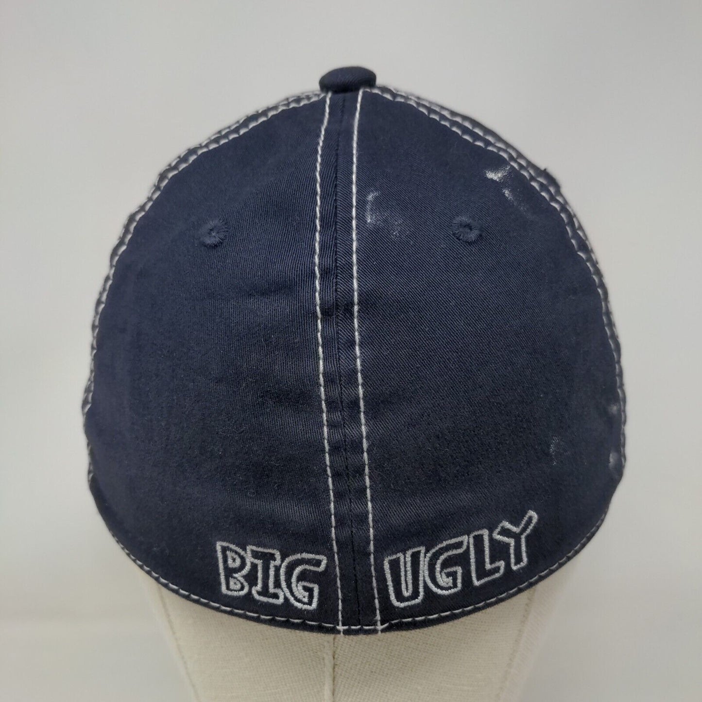 Bub's Big Ugly Fitted Hat Blue 57cm Embroidered 6 Panel Cap America