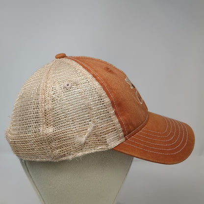 Ahead Trucker Hat Orange Beige One Size Spurwing Idaho Embroidered Snapback